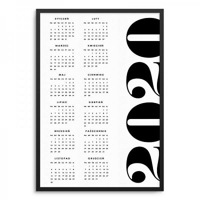 stylowy kalendarz 2020